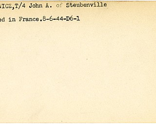 World War II, Vindicator, John A. Hornewicz, Steubenville, wounded, France, 1944