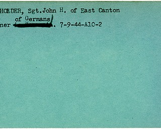 World War II, Vindicator, John H. Householder, East Canton, prisoner, Germany, 1944
