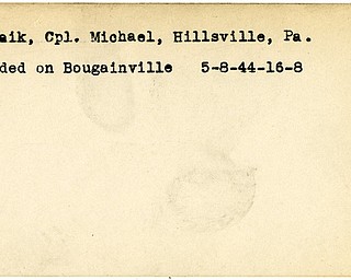 World War II, Vindicator, Michael Hrynaik, Hillsville, Pennsylvania, wounded, Bougainville, 1944