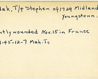 World War II, Vindicator, Stephen Hudak, Youngstown, wounded, France, 1945, Mahoning, Trumbull
