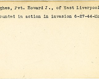 World War II, Vindicator, Howard J. Hughes, East Liverpool, wounded, invasion, 1944, Mahoning
