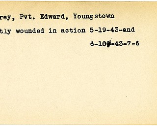 World War II, Vindicator, Edward Humphrey, Youngstown, wounded, 1943