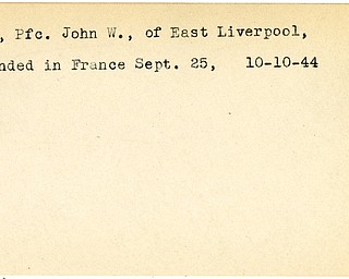 World War II, Vindicator, John W. Ice, East Liverpool, wounded, France, 1944, Mahoning