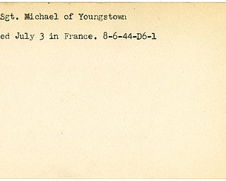 World War II, Vindicator, Michael Ilko, Youngstown, wounded, France, 1944