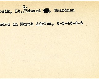 World War II, Vindicator, G. Edward Janosik, Boardman, wounded, North Africa, 1943