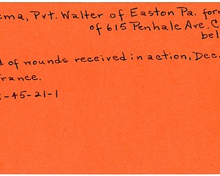 World War II, Vindicator, Walter Jarema, Easton, Pennsylvania, formerly Campbell, died, killed, wounded, France, 1945