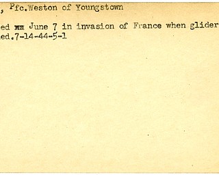 World War II, Vindicator, Weston Jayne, Youngstown, wounded, France, glider crashed, 1944