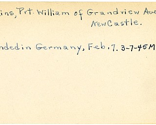 World War II, Vindicator, William Jenkins, New Castle, wounded, Germany, 1945, Mahoning, Trumbull