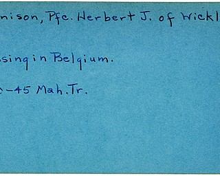 World War II, Vindicator, Herbert J. Jennison, Wickliffe, missing, Belgium, 1945, Mahoning, Trumbull
