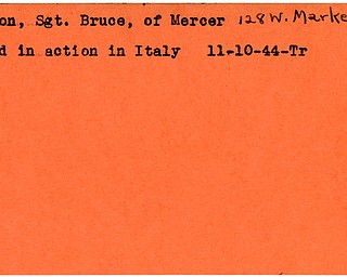 World War II, Vindicator, Bruce Johnson, Mercer, killed, Italy, 1944, Trumbull