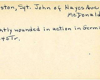 World War II, Vindicator, John Johnston, McDonald, wounded, Germany, 1945, Trumbull