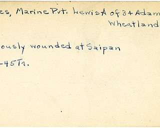 World War II, Vindicator, Lewis A. Jones, Wheatland, wounded, Saipan, 1945, Trumbull