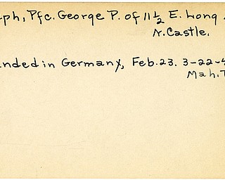 World War II, Vindicator, George P. Joseph, New Castle, wounded, Germany, 1945, Mahoning, Trumbull
