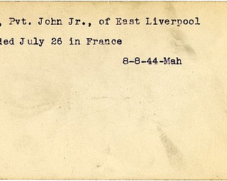 World War II, Vindicator, John Kaas Jr., East Liverpool, wounded, France, 1944, Mahoning