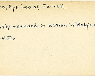 World War II, Vindicator, Leo Kapec, Farrell, wounded, Belgium, 1945, Trumbull