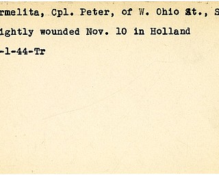 World War II, Vindicator, Peter Karmelita, Sharon, wounded, Holland, 1944, Trumbull