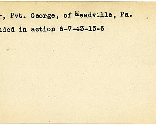 World War II, Vindicator, George Kear, Meadville, Pennsylvania, wounded, 1943