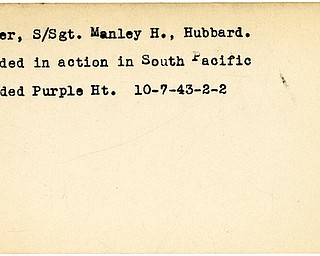 World War II, Vindicator, Manley H. Kefner, Hubbard, wounded, South Pacific, award, Purple Heart, 1943