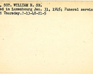 World War II, Vindicator, William H. Kelly Sr., killed, Luxembourg, 1945, funeral, 1948