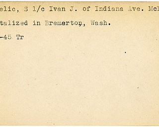 World War II, Vindicator, Ivan J. Kendjelic, McDonald, Hospitalized, Bremerton, Washington, 1945, Trumbull