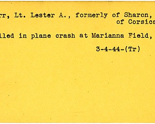 World War II, Vindicator, Lester A. Kerr, Sharon, Corisca, Pennsylvania, killed, plane crash, Marianna Field, Florida, 1944, Trumbull