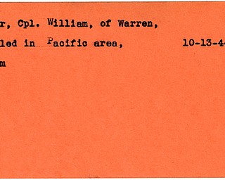 World War II, Vindicator, William Kerr, Warren, killed, Pacific, 1944, Trumbull