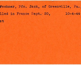 World War II, Vindicator, Jack Kerschner, Greenville, Pennsylvania, killed, France, 1944