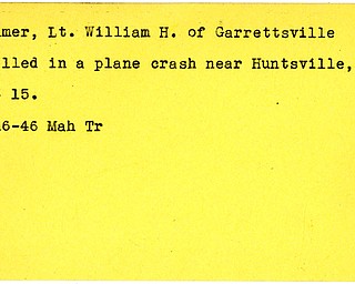 World War II, Vindicator, William H. Kilmer, Garrettsville, killed, plane crash, near, Huntsville, Utah, 1946, Mahoning, Trumbull