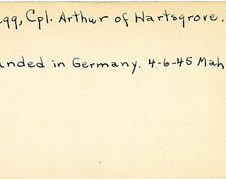 World War II, Vindicator, Arthur Klagg, Hartsgrove, wounded, Germany, 1945, Mahoning, Trumbull