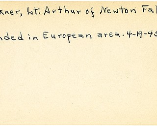 World War II, Vindicator, Arthur Kleckner, Newton Falls, wounded, Europe, 1945, Mahoning, Trumbull
