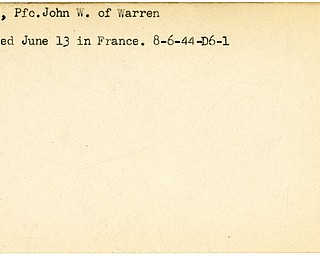 World War II, Vindicator, John W. Klugh, Warren, wounded, France, 1944