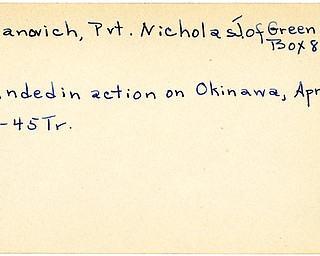 World War II, Vindicator, Nicholas J. Kosanovich, Greenville, wounded, Okinawa, 1945, Trumbull