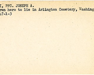 World War II, Vindicator, Joseph A. Kosegi, Warren, Arlington Cemetery, Washington, 1947