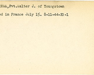 World War II, Vindicator, Walter J. Kostrzewa, Youngstown, wounded, France, 1944