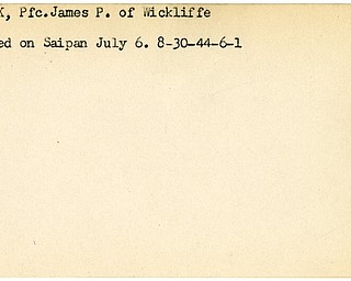 World War II, Vindicator, James P. Kotyuk, Wickliffe, wounded, Saipan, 1944