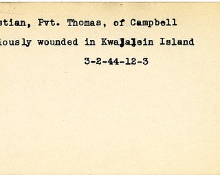 World War II, Vindicator, Thomas Kristian, Campbell, wounded, Kwajalein, Island, 1944