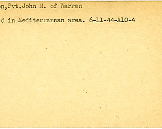 World War II, Vindicator, John M. Kriston, Warren, wounded, Mediterranean, 1944