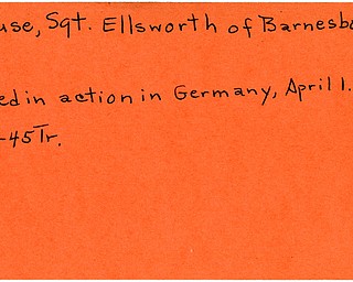 World War II, Vindicator, Ellsworth Krouse, Barnesboro, killed, Germany, 1945, Trumbull