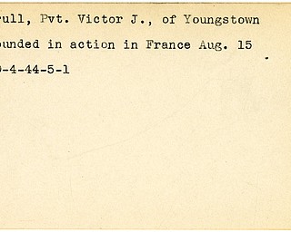 World War II, Vindicator, Victor J. Krull, Youngstown, wounded, France, 1944