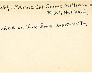 World War II, Vindicator, George William Kuboff, Hubbard, wounded, Iwo Jima, 1945, Trumbull