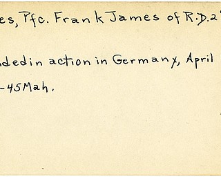 World War II, Vindicator, Frank James Kures, Salem, wounded, Germany, 1945, Mahoning