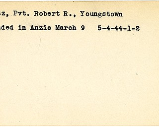 World War II, Vindicator, Robert R. Kurtz, Youngstown, wounded, Anzio, 1944