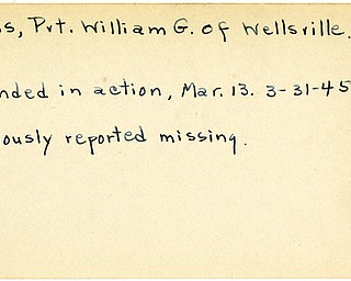 World War II, Vindicator, William G. Lewis, Wellsville, wounded, 1945, Mahoning, Trumbull, missing