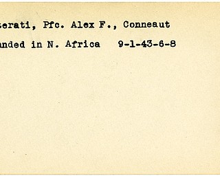 World War II, Vindicator, Alex F. Literati, Conneaut, wounded, North Africa, 1943