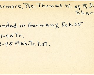 World War II, Vindicator, Thomas W. Livermore, Sharon, wounded, Germany, 1945, Mahoning, Trumbull