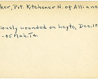 World War II, Vindicator, Kitchener H. Locker, Alliance, wounded, Leyte, 1945, Mahoning, Trumbull