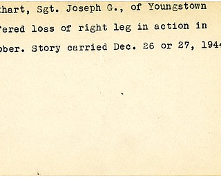 World War II, Vindicator, Joseph G. Lockhart, Youngstown, wounded, suffered loss of right leg, 1944