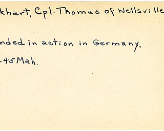World War II, Vindicator, Thomas Lockhart, Wellsville, wounded, Germany, 1945, Mahoning