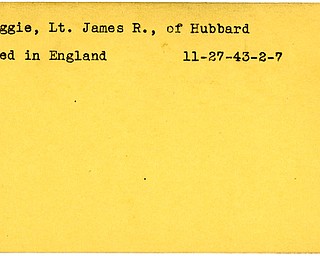 World War II, Vindicator, James R. Loggie, Hubbard, died, England, 1943