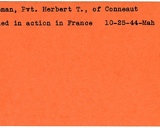 World War II, Vindicator, Herbert T. Lopeman, Conneaut, killed, France, 1944, Mahoning